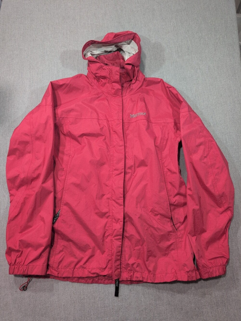 Marmot pink hooded rain jacket Size M